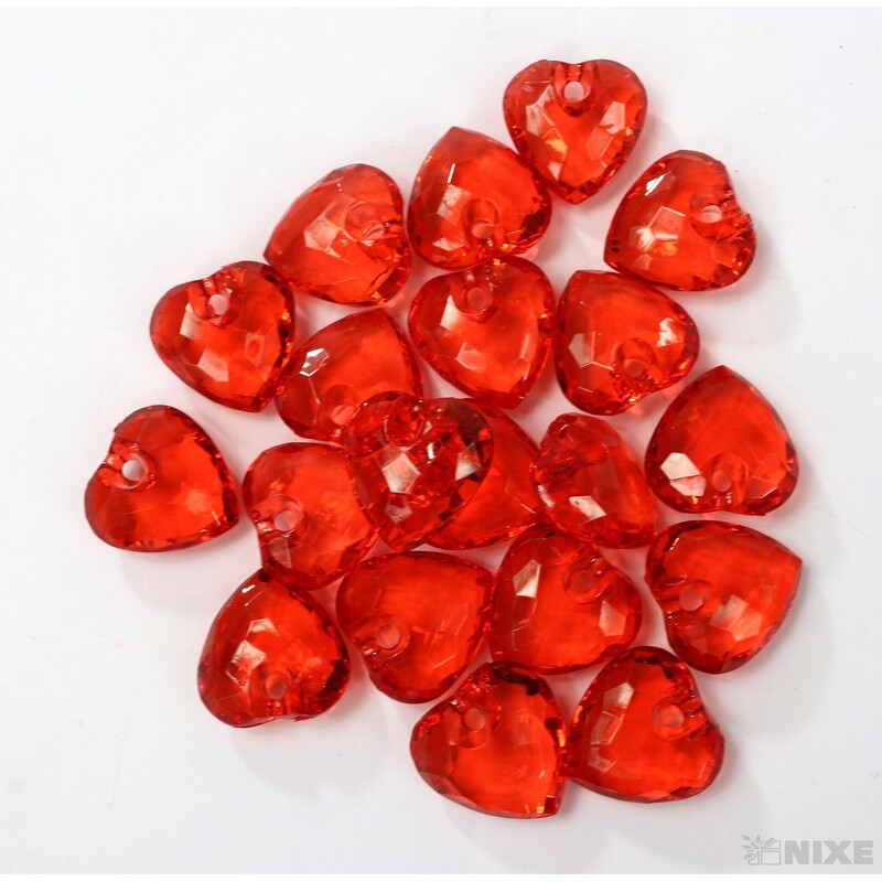 SRDCE NAVL. AKRYL 2,5cm 20ks*ČERVENÁ