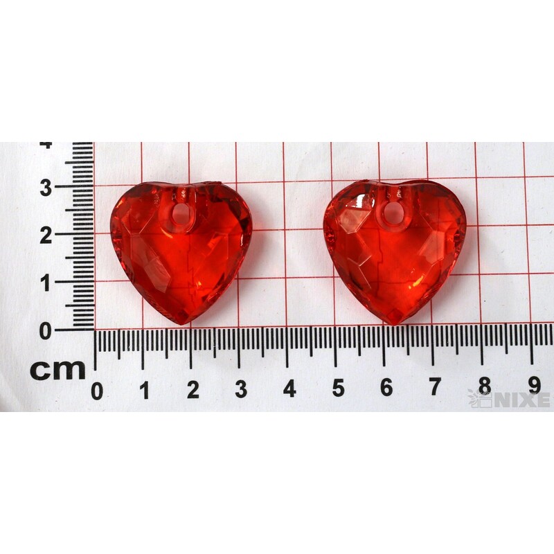 SRDCE NAVL. AKRYL 2,5cm 20ks*ČERVENÁ