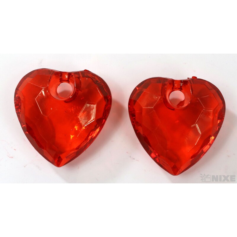 SRDCE NAVL. AKRYL 3cm 10ks*ČERVENÁ