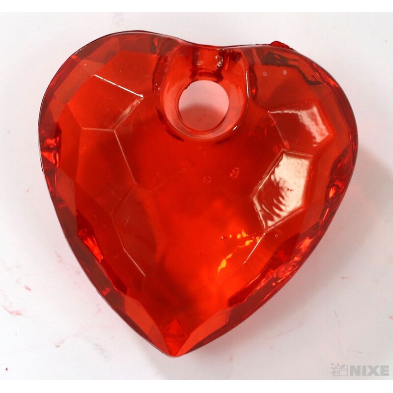 SRDCE NAVL. AKRYL 3cm 10ks*ČERVENÁ