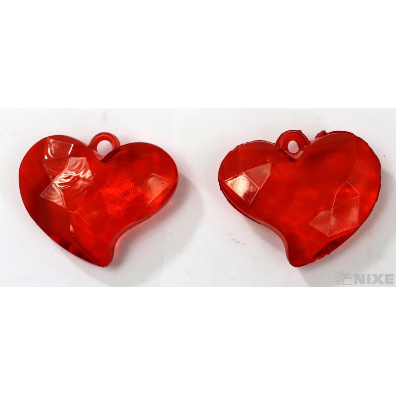 SRDCE NAVL. AKRYL 3,5cm 10ks*ČERVENÁ