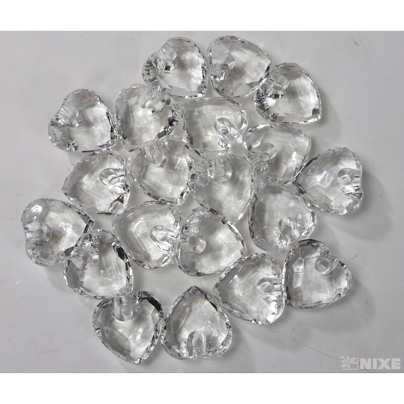 SRDCE NAVL. AKRYL 3cm 20ks*PRŮHLEDNÁ