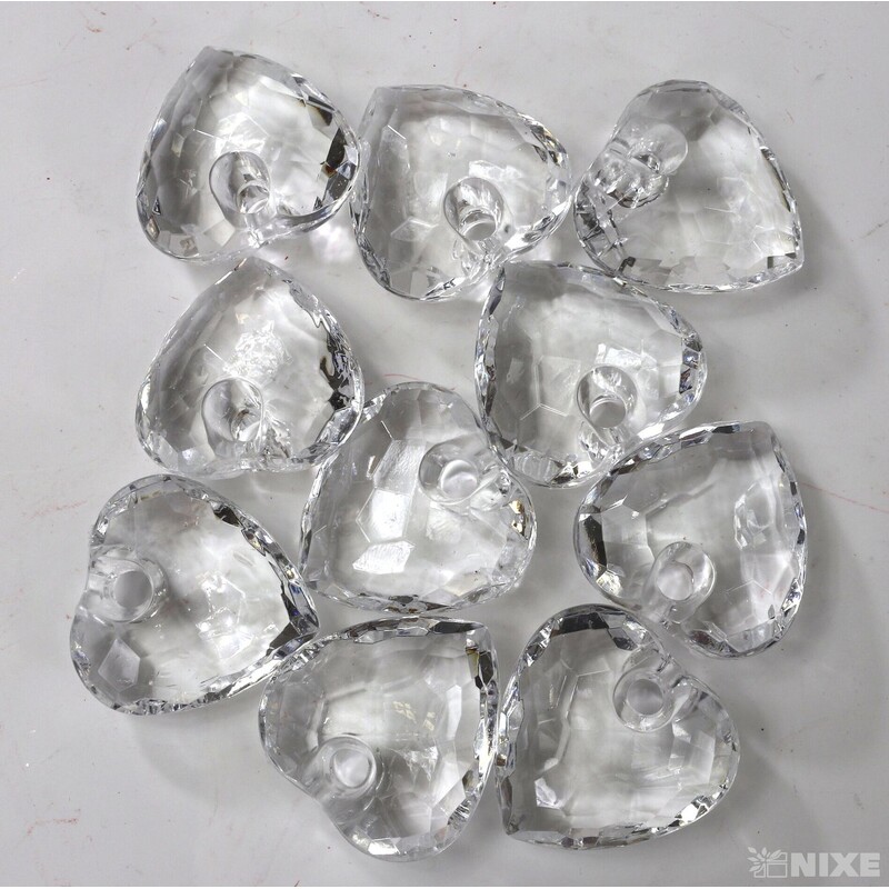 SRDCE NAVL. AKRYL 3,5cm 10ks*PRŮHLEDNÁ