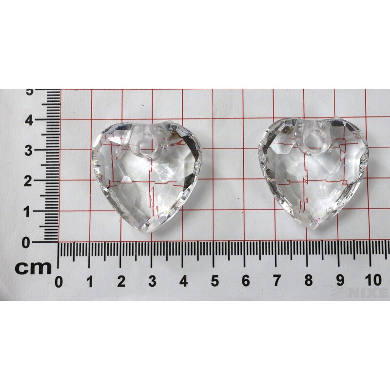 SRDCE NAVL. AKRYL 3,5cm 10ks*PRŮHLEDNÁ