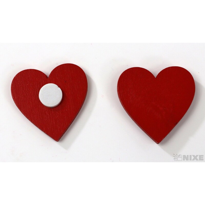 SRDCE NALEP. 2,5cm 24ks*ČERVENÁ