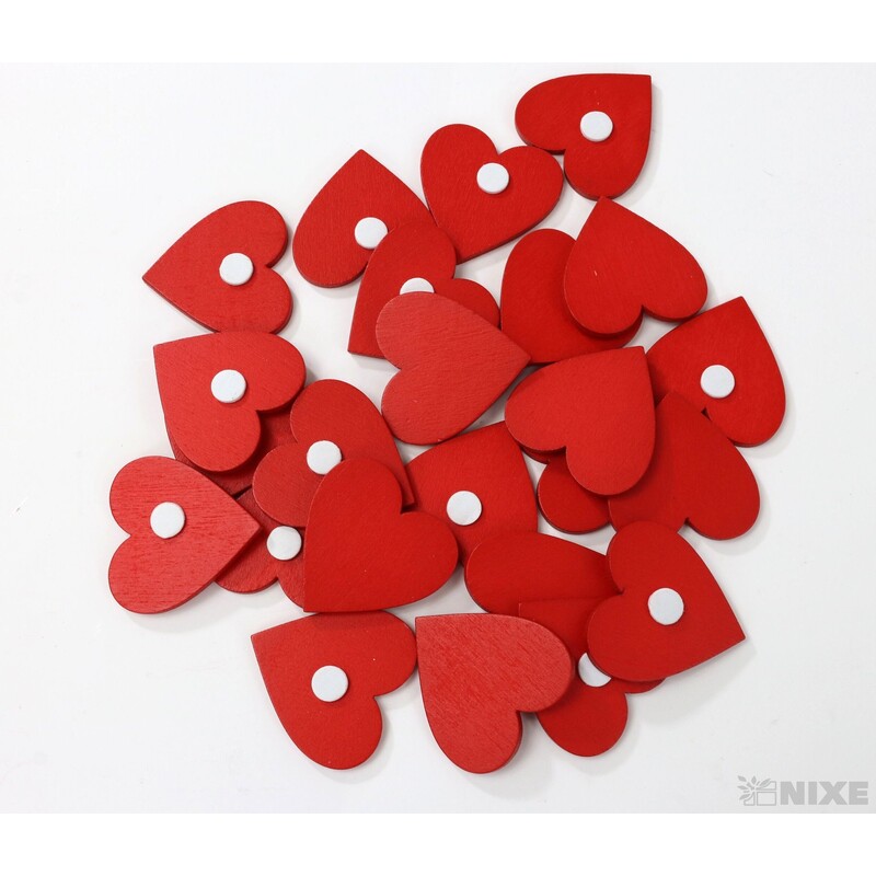 SRDCE NALEP. 3,5cm 24ks*ČERVENÁ