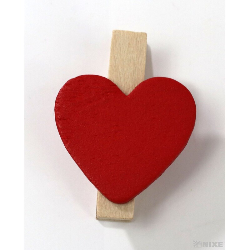 SRDCE NA KOLÍČKU 2,5x3,5cm 8ks*ČERVENÁ