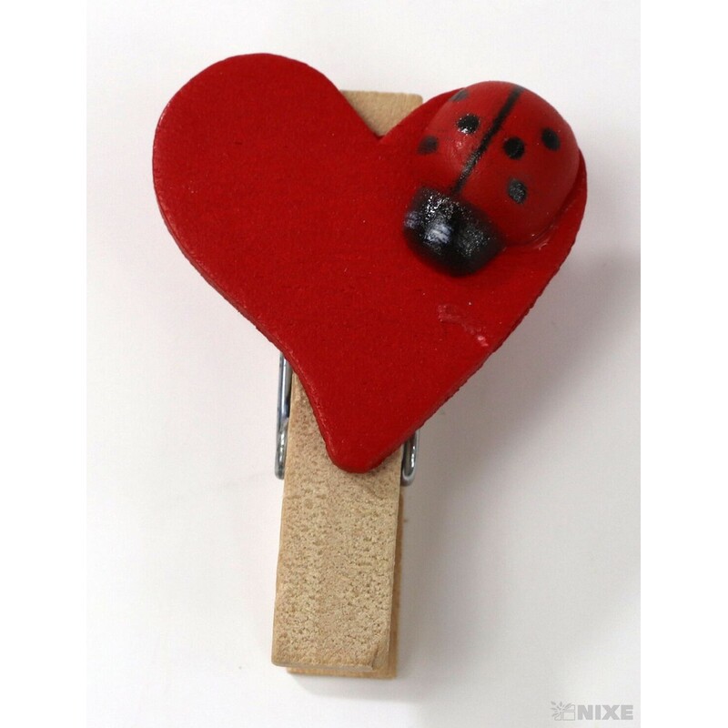 SRDCE NA KOLÍČKU 2,5x3,5cm 8ks*ČERVENÁ