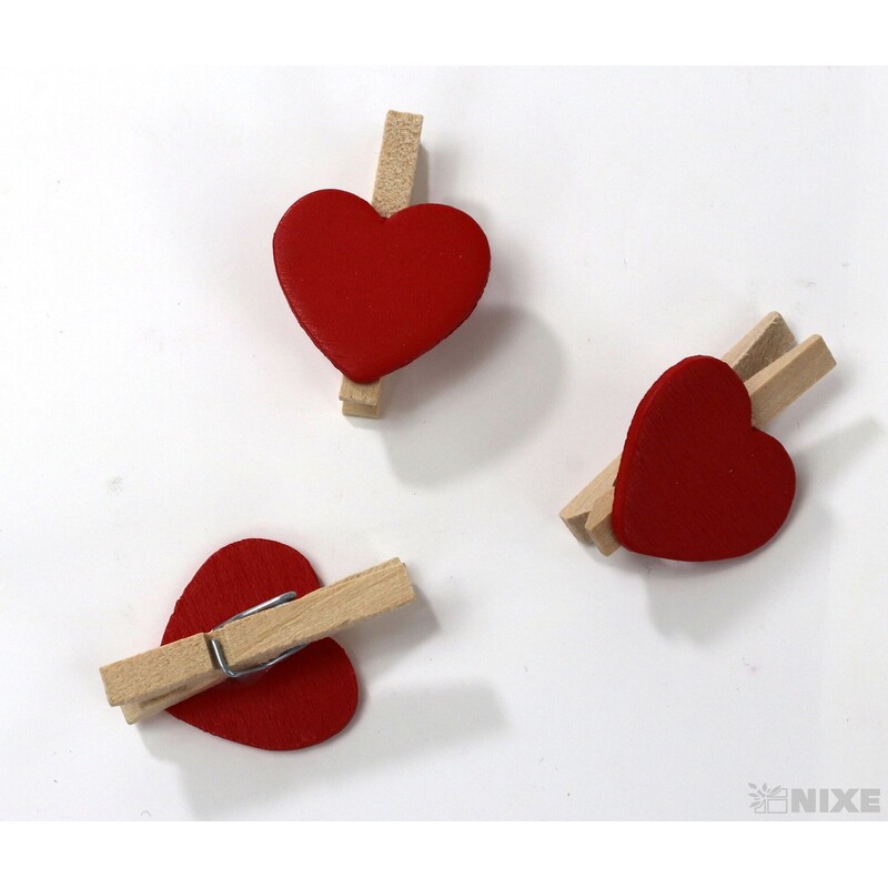 SRDCE NA KOLÍČKU 2x3cm 10ks*ČERVENÁ