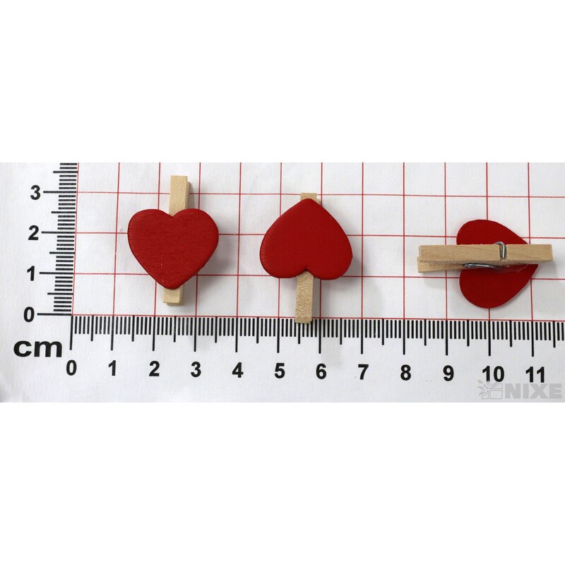SRDCE NA KOLÍČKU 2x3cm 10ks*ČERVENÁ