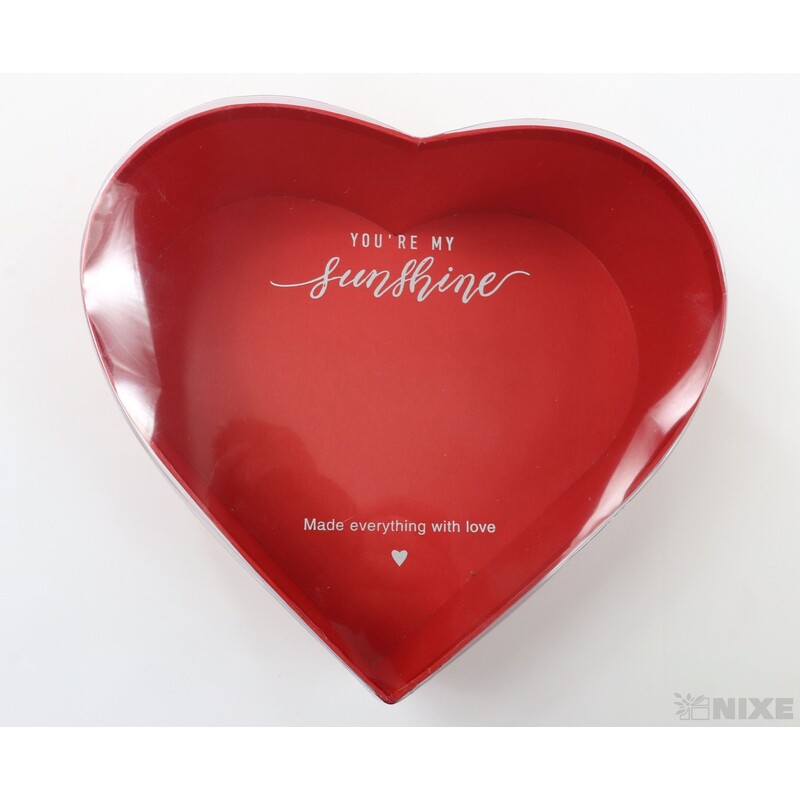 KRABICE SRDCE 26x11cm 23x9 21x8*ČERVENÁ