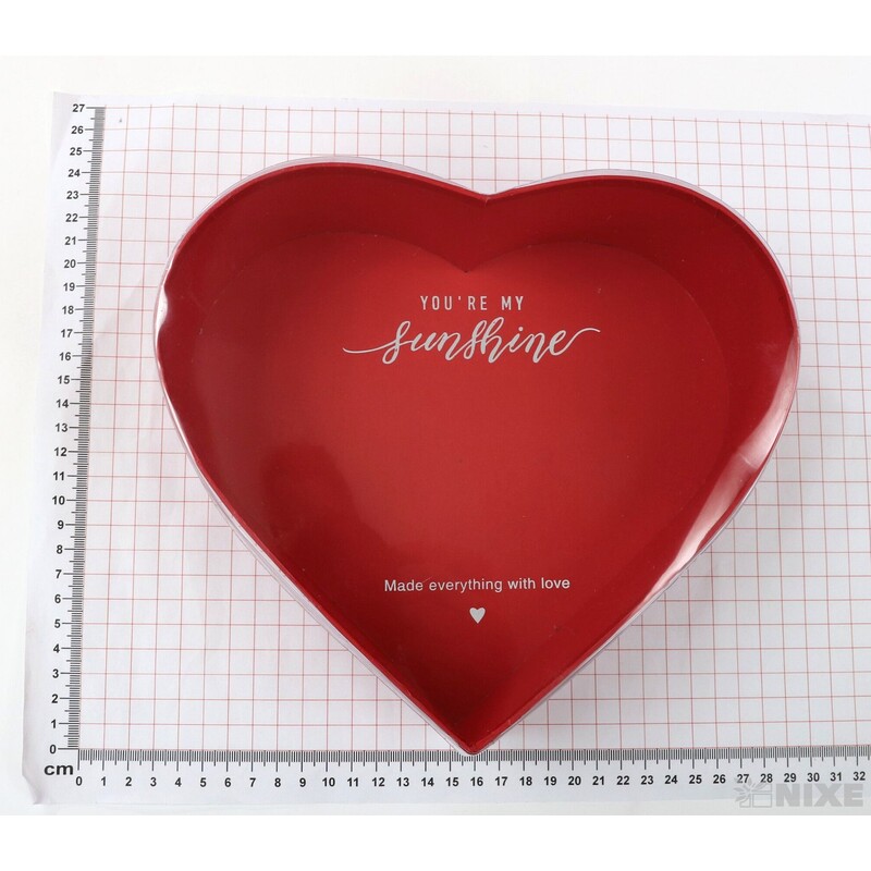 KRABICE SRDCE 26x11cm 23x9 21x8*ČERVENÁ