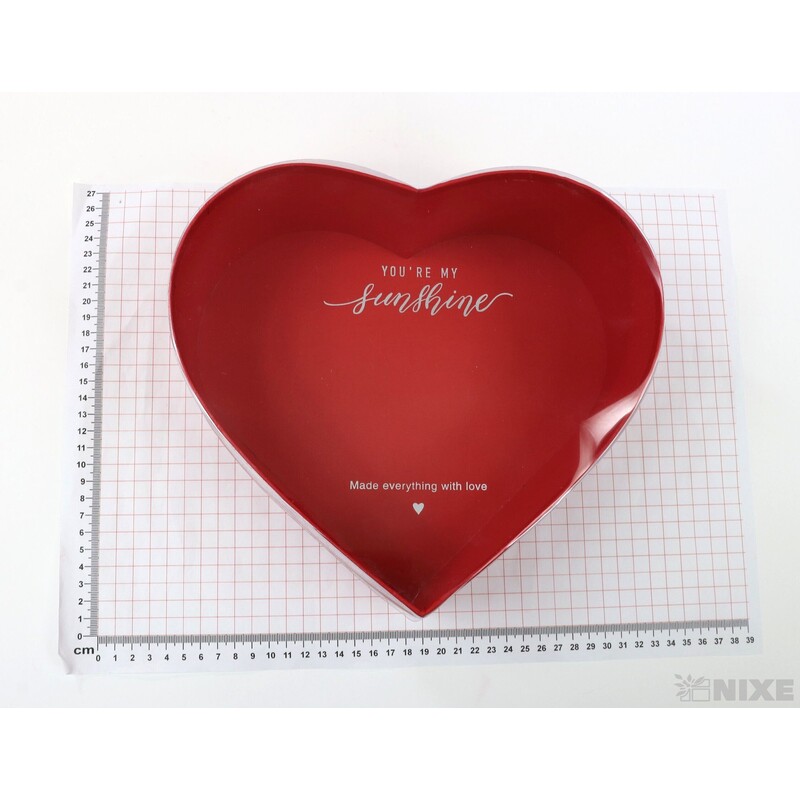 KRABICE SRDCE 26x11cm 23x9 21x8*ČERVENÁ