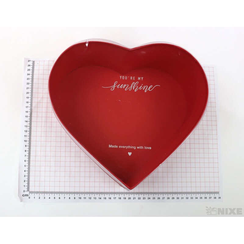 KRABICE SRDCE 26x11cm 23x9 21x8*ČERVENÁ