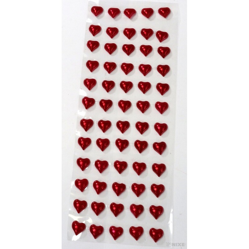 SRDÍČKA NALEP. 1,5cm 60ks*ČERVENÁ