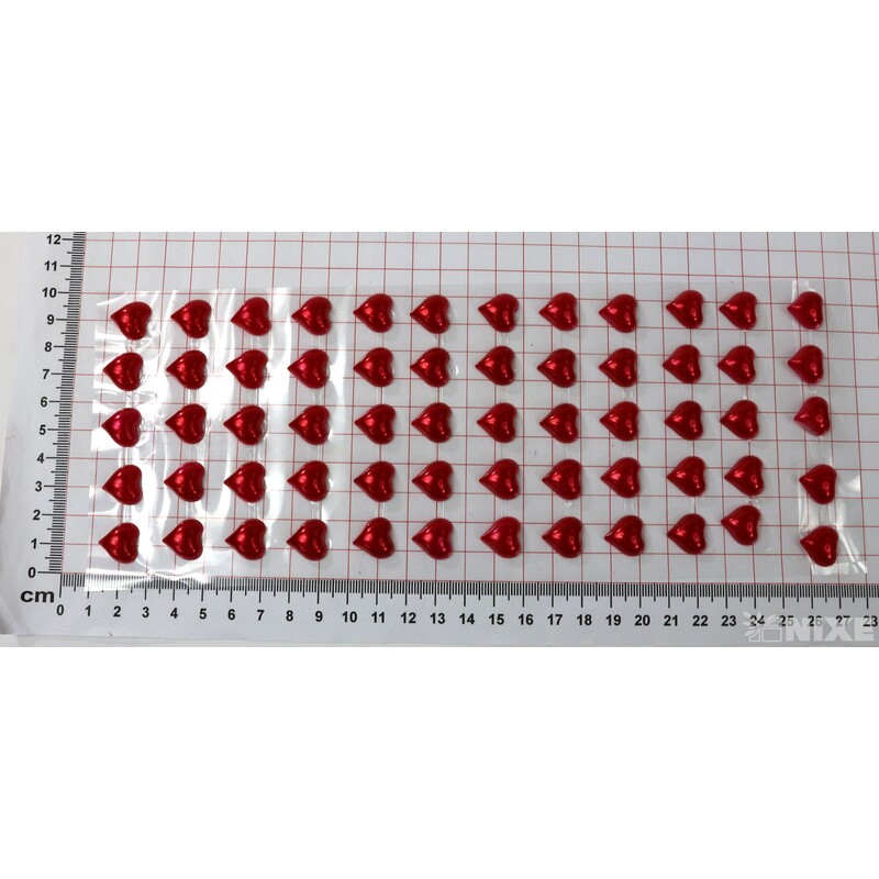 SRDÍČKA NALEP. 1,5cm 60ks*ČERVENÁ