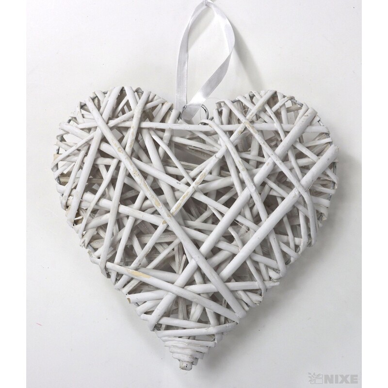 SRDCE ZÁVĚS 25cm*BÍLÁ