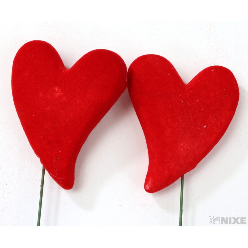 ZÁPICH SRDCE 6ks 7x27cm*ČERVENÁ