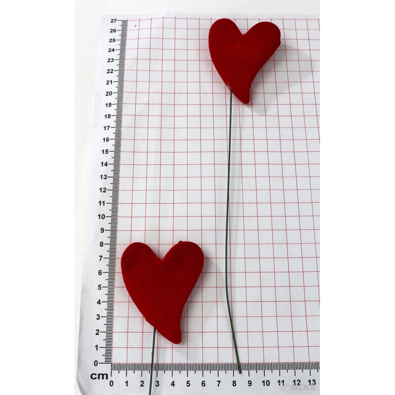 ZÁPICH SRDCE 6ks 7x27cm*ČERVENÁ