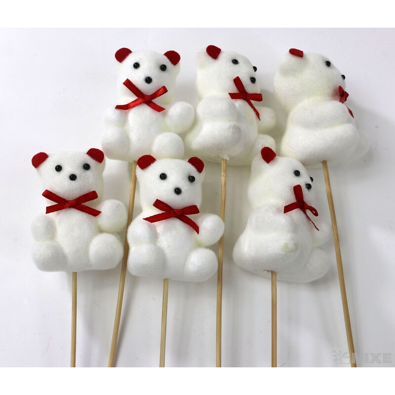 ZÁPICH MEDVÍDEK 6ks 7x22cm*BÍLÁ