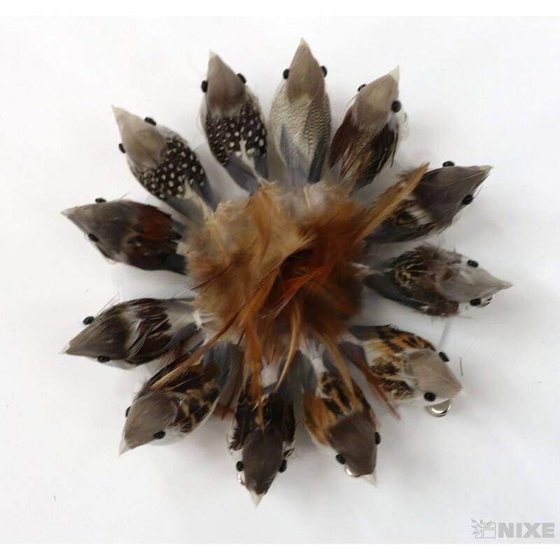 PTÁČEK KLIPS 5x10cm 12ks*PŘÍRODNÍ