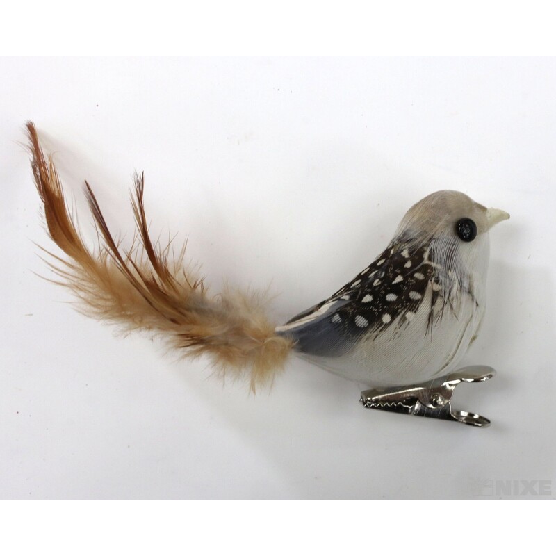 PTÁČEK KLIPS 5x10cm 12ks*PŘÍRODNÍ