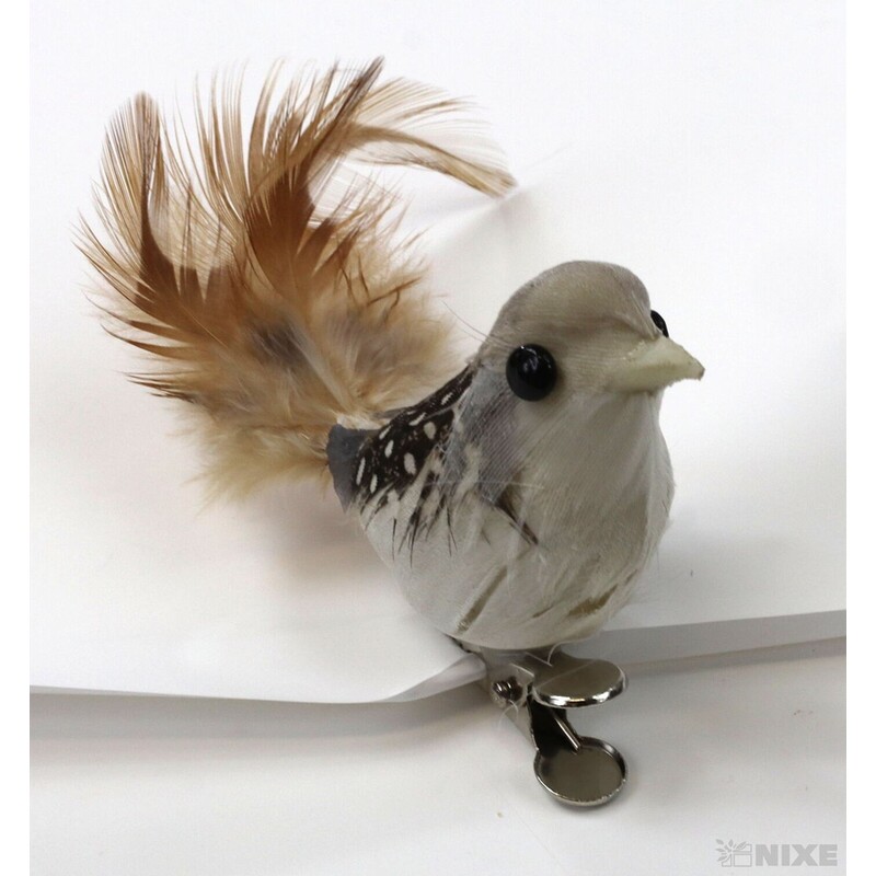 PTÁČEK KLIPS 5x10cm 12ks*PŘÍRODNÍ