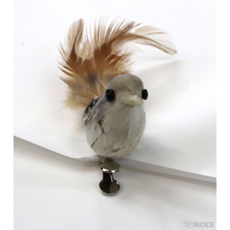 PTÁČEK KLIPS 5x10cm 12ks*PŘÍRODNÍ