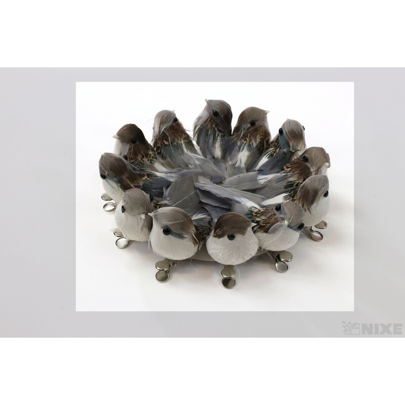 PTÁČEK KLIPS 5x8cm 12ks*PŘÍRODNÍ