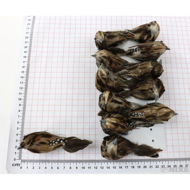 PTÁČEK KLIPS 10cm 12ks*PŘÍRODNÍ