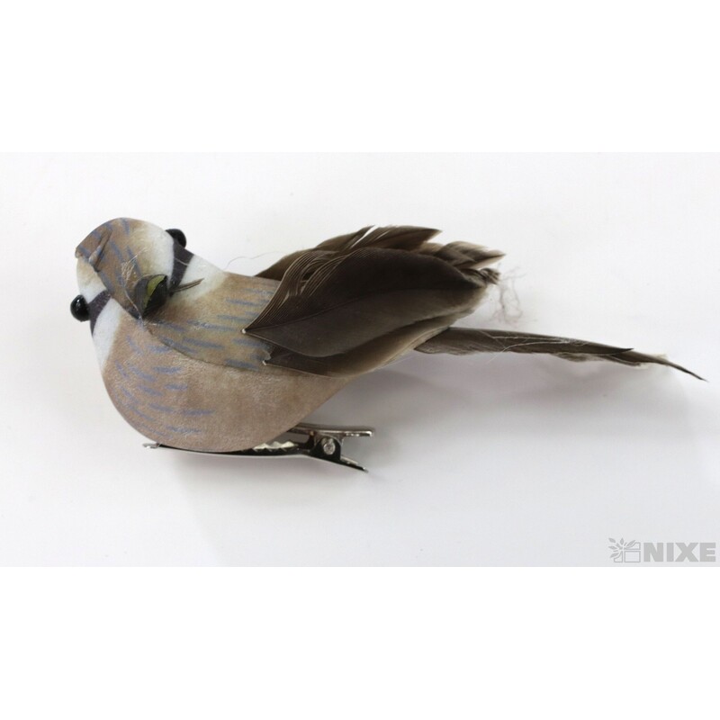 PTÁČEK KLIPS 9cm 6ks*PŘÍRODNÍ