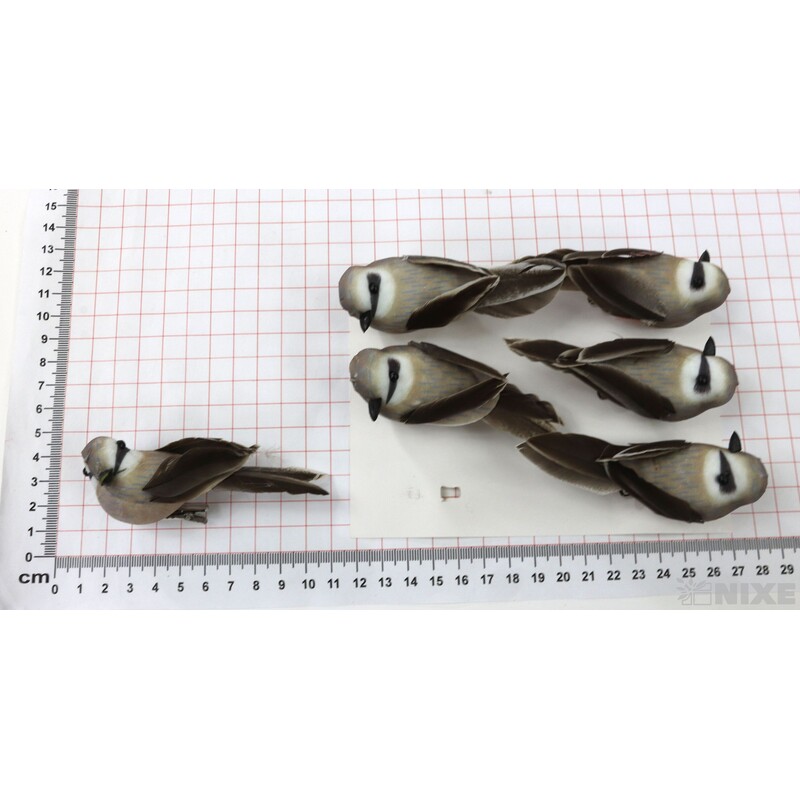 PTÁČEK KLIPS 9cm 6ks*PŘÍRODNÍ