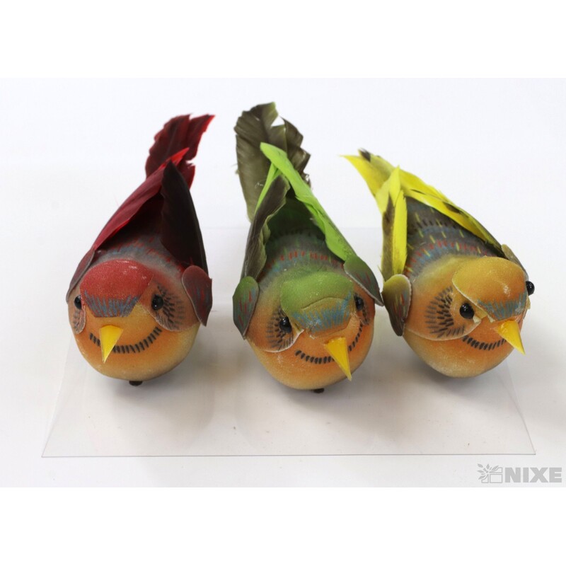 PTÁČEK KLIPS 11cm 3ks*MIX BAREV