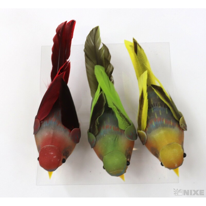 PTÁČEK KLIPS 11cm 3ks*MIX BAREV