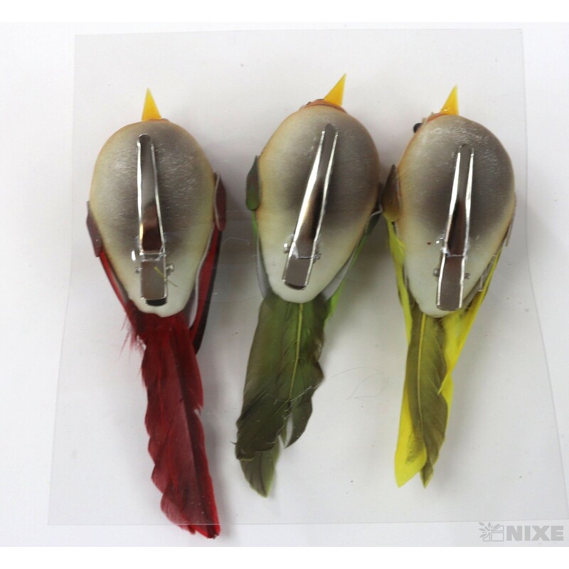 PTÁČEK KLIPS 11cm 3ks*MIX BAREV