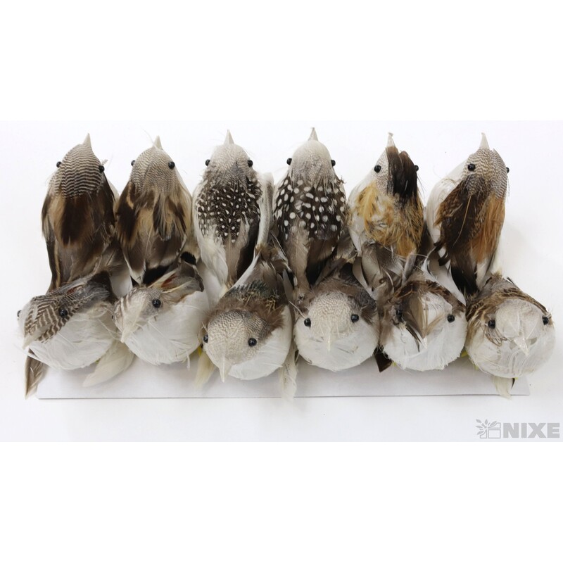 PTÁČEK KLIPS 12cm 12ks*PŘÍRODNÍ