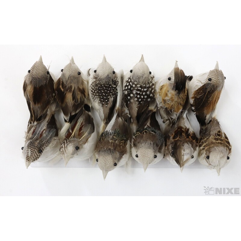 PTÁČEK KLIPS 12cm 12ks*PŘÍRODNÍ