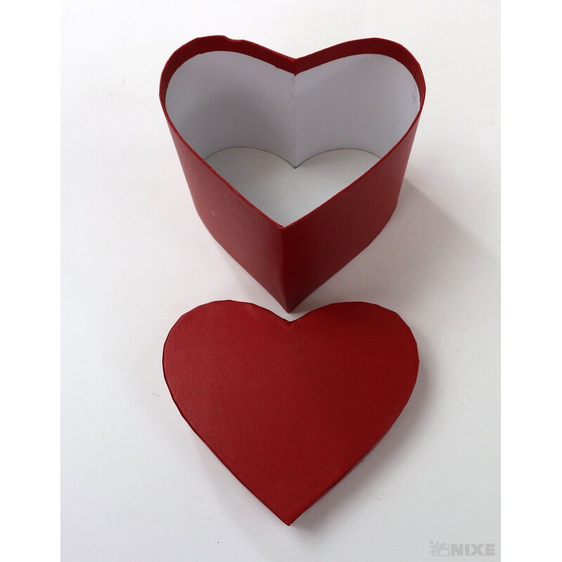 KRABICE SRDCE 5ks 13x12cm*ČERVENÁ