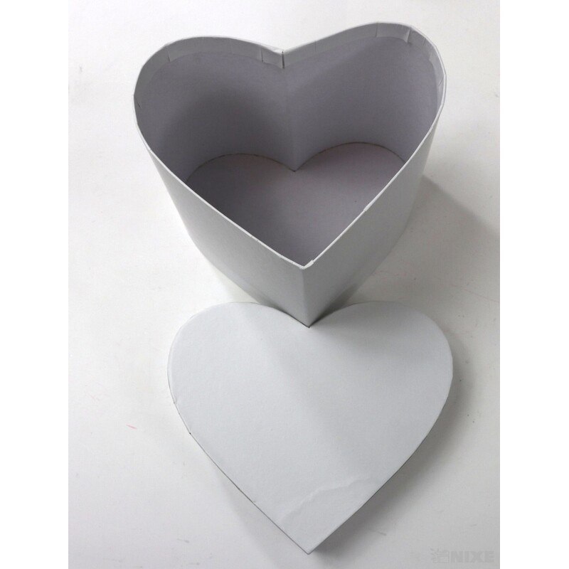 KRABICE SRDCE 5ks 13x12cm*BÍLÁ