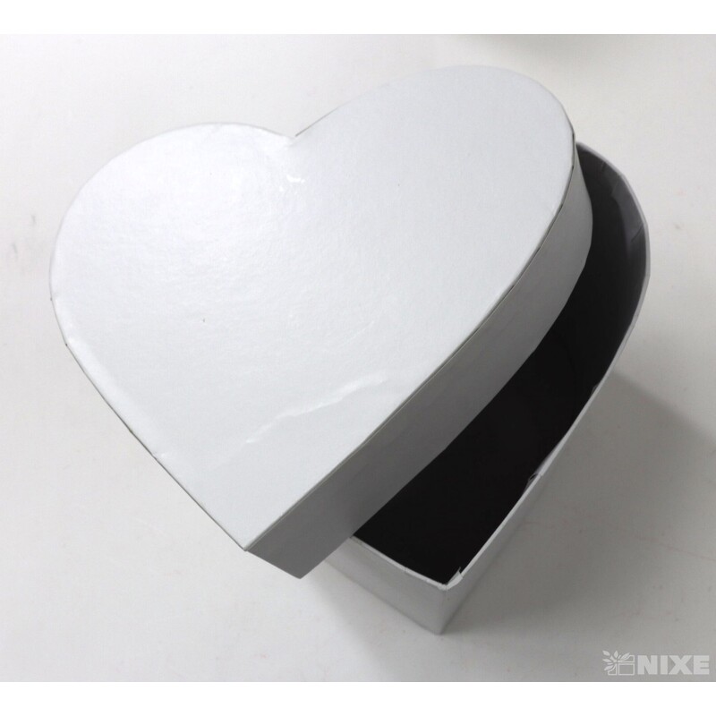 KRABICE SRDCE 5ks 13x12cm*BÍLÁ