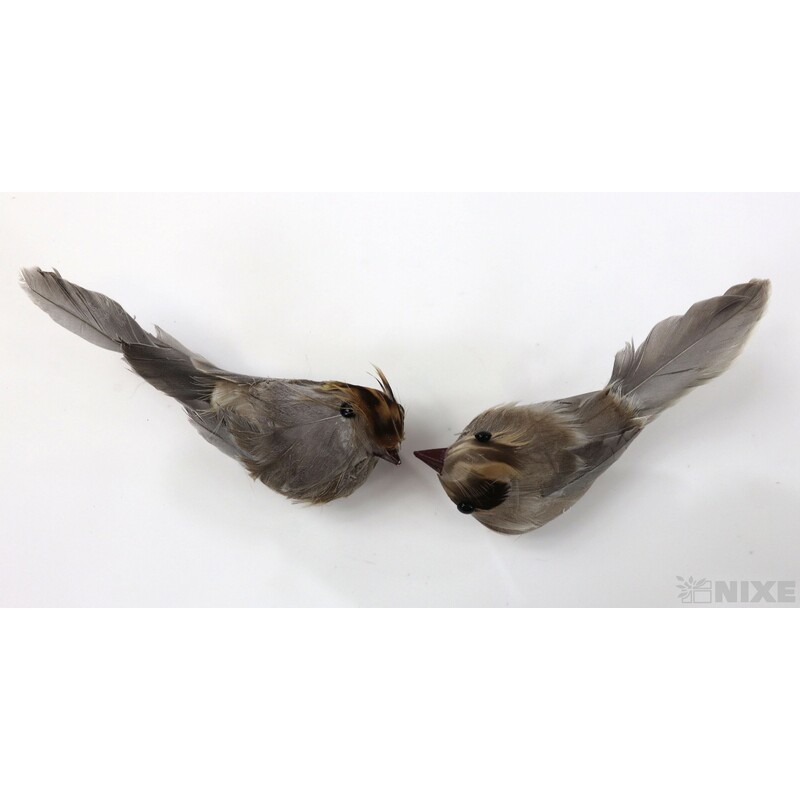 PTÁČEK KLIPS 11cm 12ks*PŘÍRODNÍ