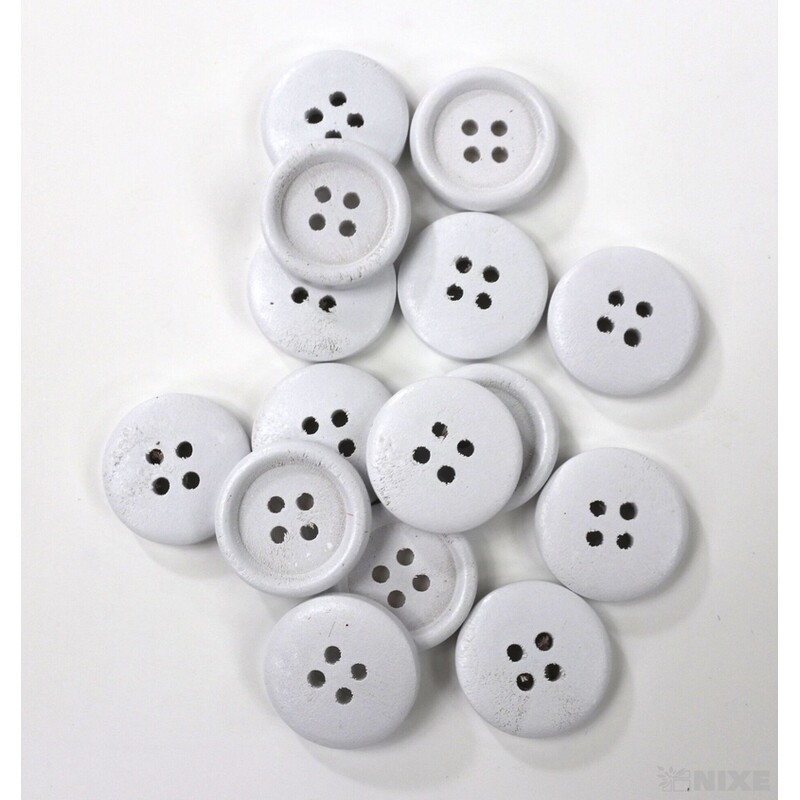 KNOFLÍK DŘEVO 2cm 15ks*BÍLÁ