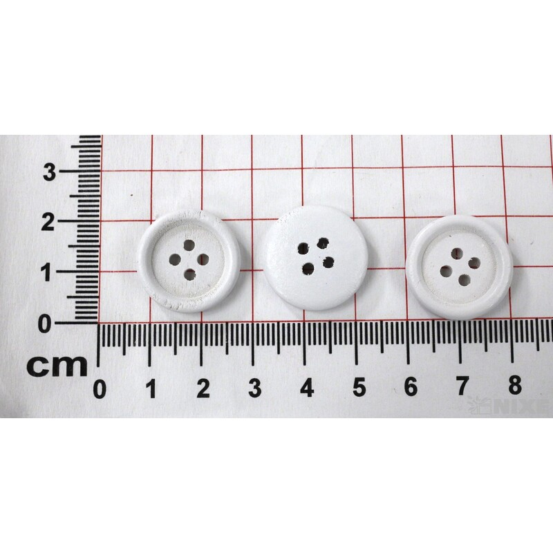 KNOFLÍK DŘEVO 2cm 15ks*BÍLÁ