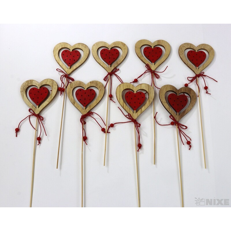 ZÁPICH SRDCE 8x28cm 8ks*ČERVENÁ