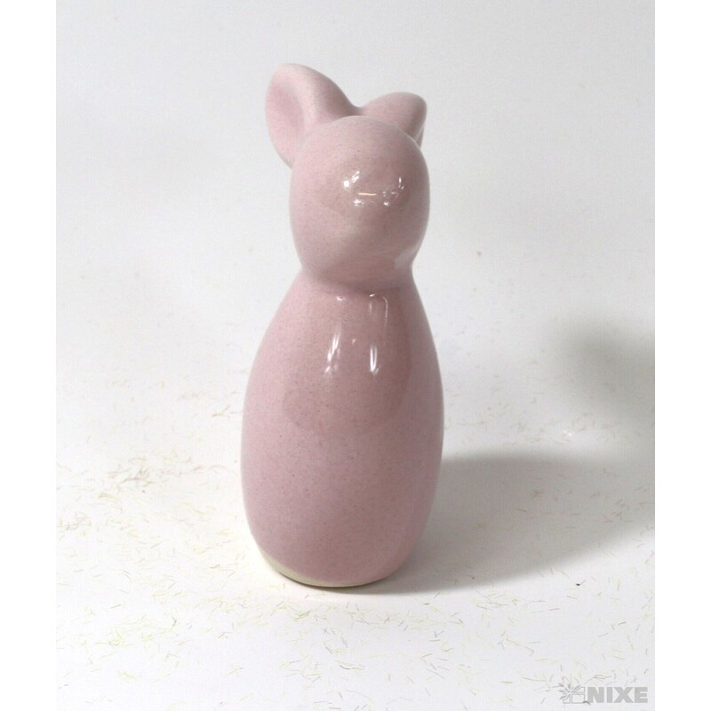 ZAJÍC KERAMIKA 6cm*RŮŽOVÁ