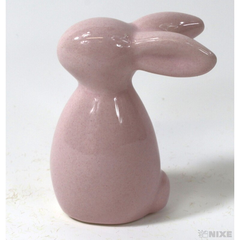 ZAJÍC KERAMIKA 6cm*RŮŽOVÁ