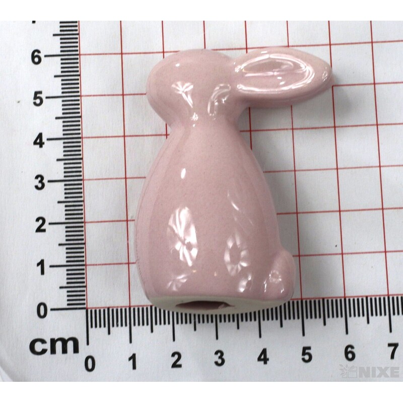 ZAJÍC KERAMIKA 6cm*RŮŽOVÁ