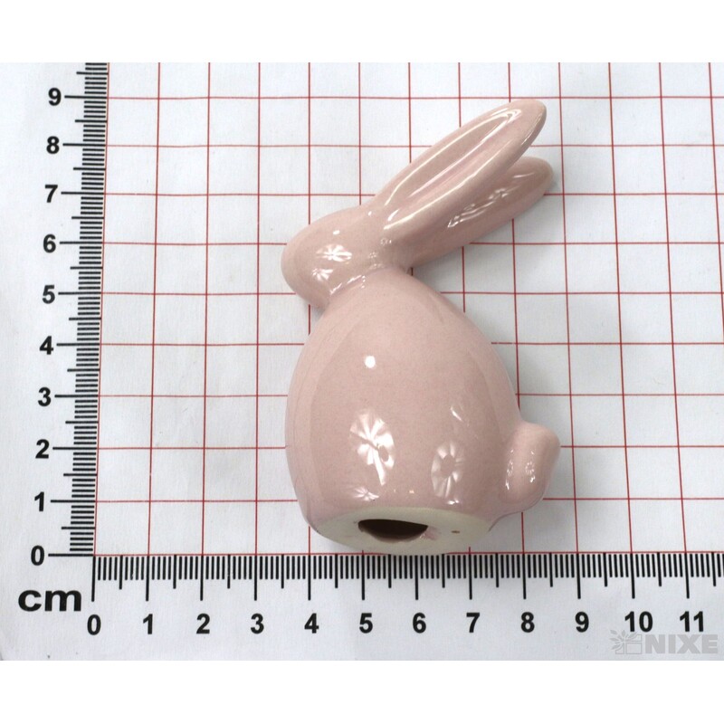 ZAJÍC KERAMIKA 8cm*RŮŽOVÁ