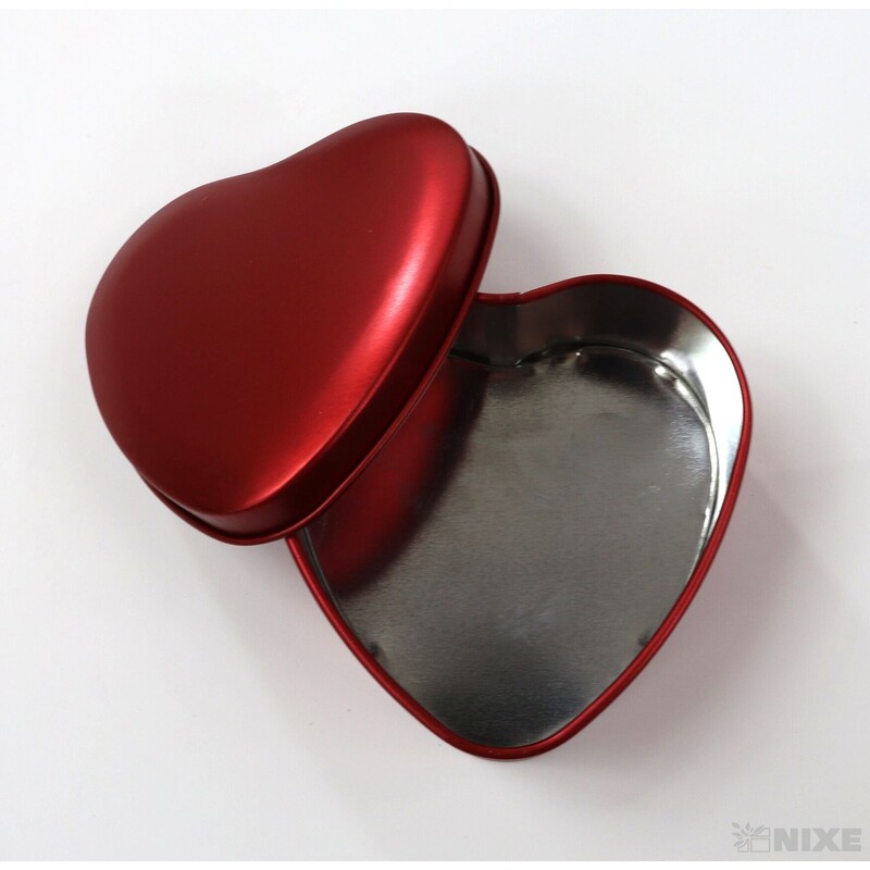 PLECHOVÉ SRDCE 12ks 7X3cm*ČERVENÁ