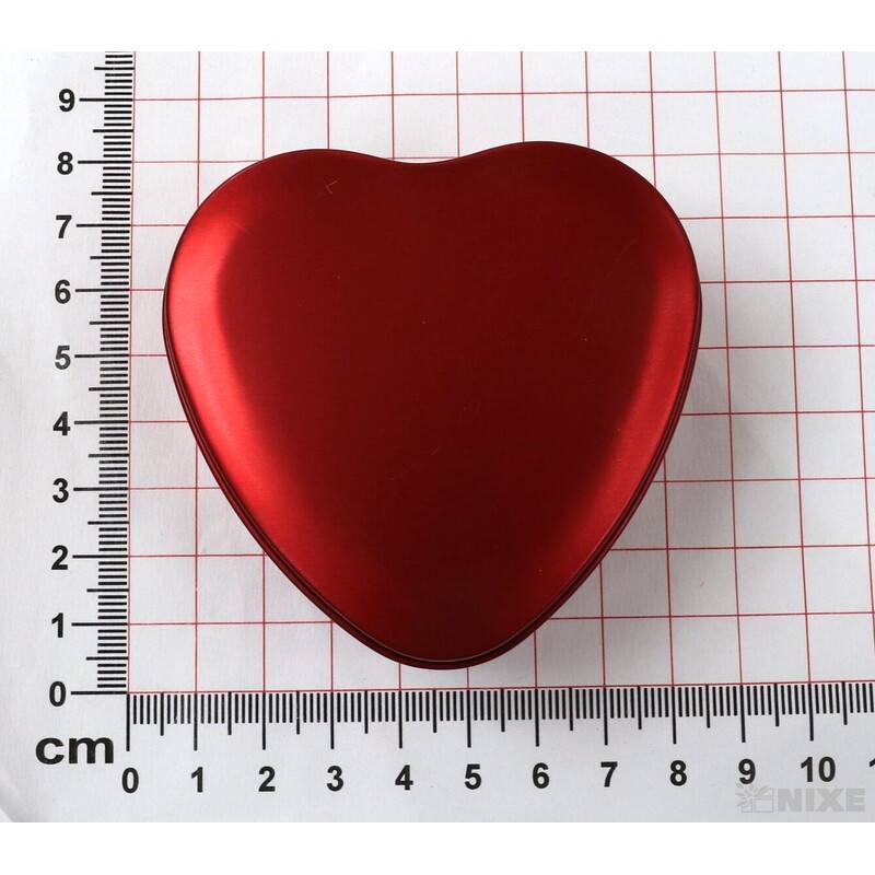 PLECHOVÉ SRDCE 12ks 7X3cm*ČERVENÁ
